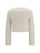 Self-Portrait Bouclé Jacket with lace collar - Cream