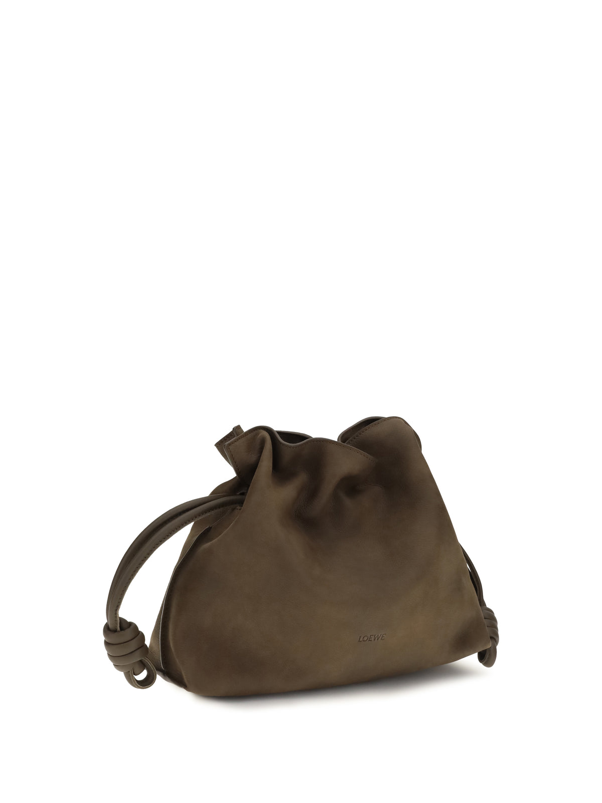 Loewe Medium Flamenco Clutch in garnet nubuck - Tundra