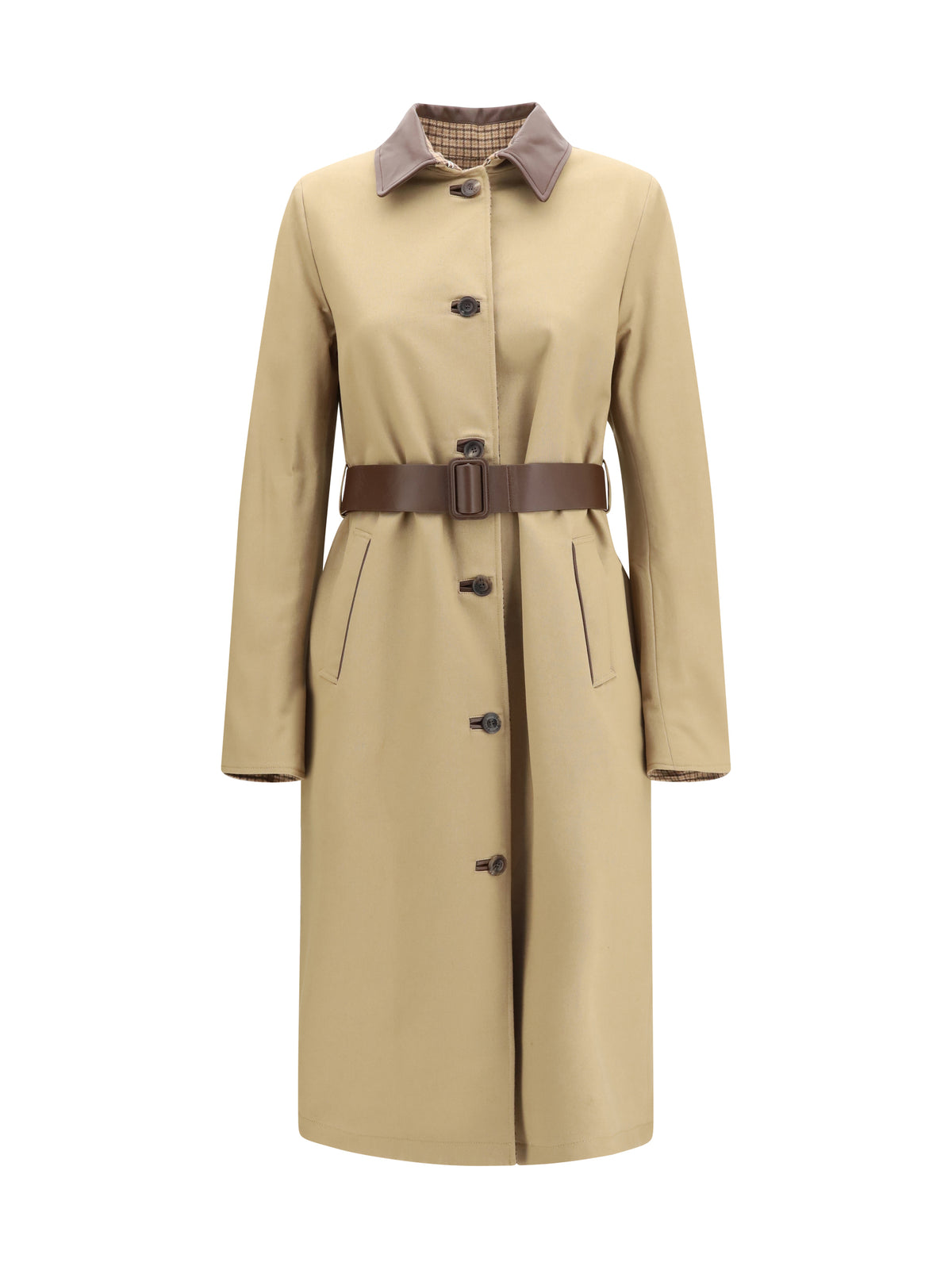 Jacob Cohen Reversible cotton gabardine and cashmere Pied-de-Poule Trench Coat - D90