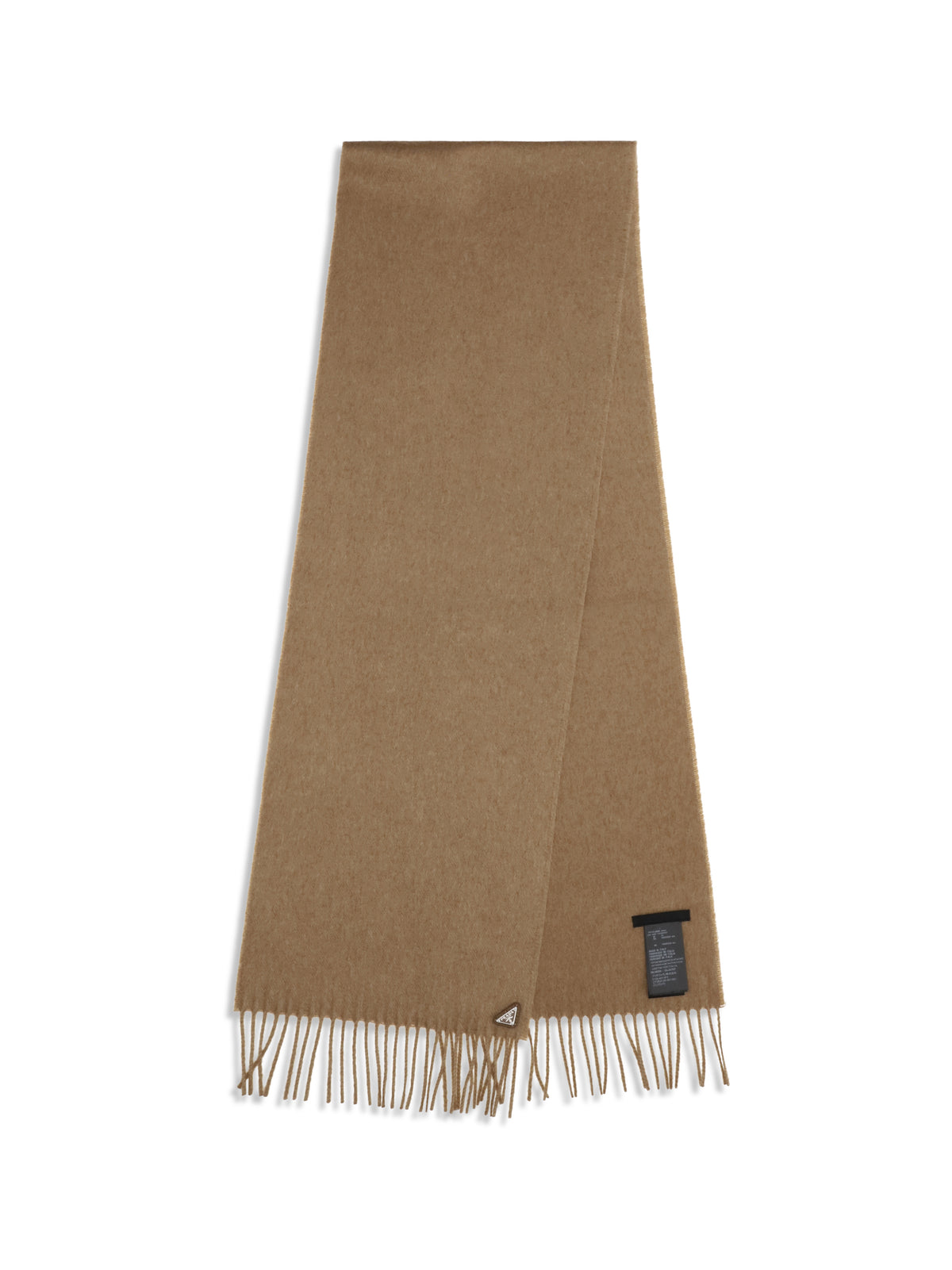 Prada Silk and cashmere Scarf with fringes - Camel
