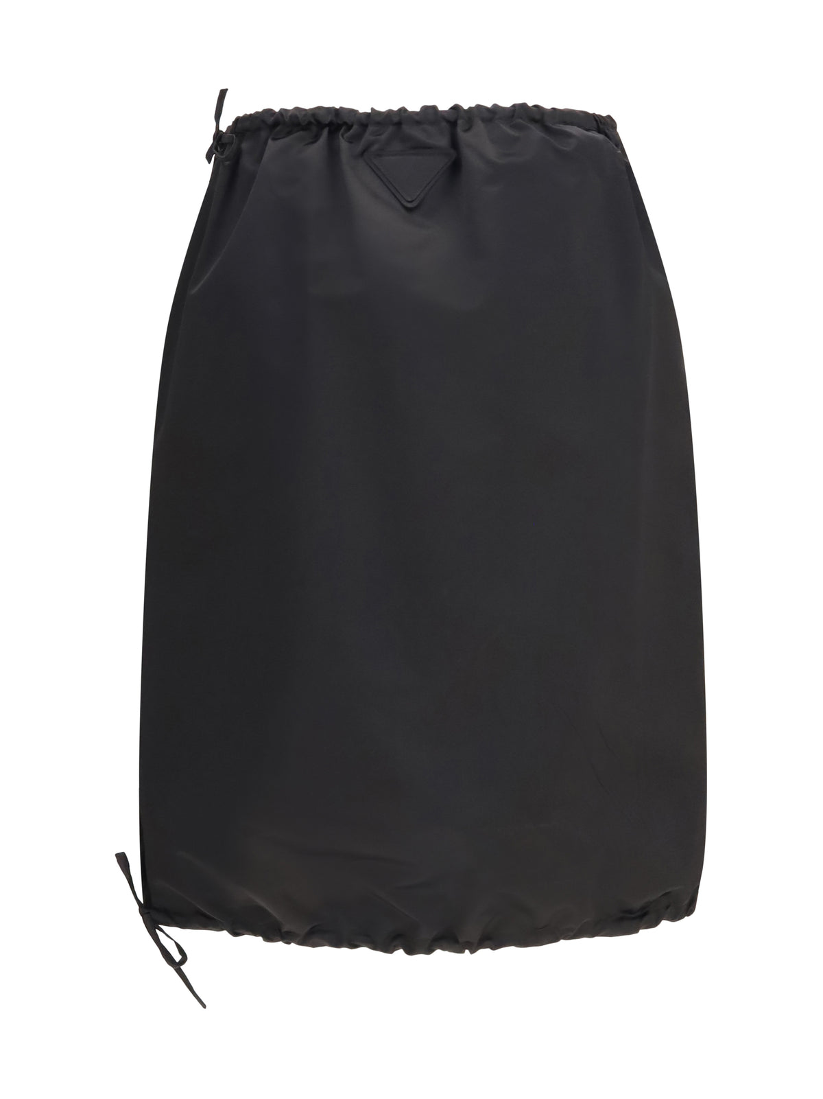 Prada Satin midi Skirt with drawstring - Black