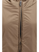 Max Mara The Cube Hooded padded Vest in water repellent canvas - Dark Gold