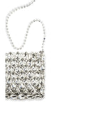 Self-Portrait Crystal mesh Pouch - Silver