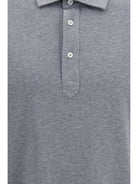 Brunello Cucinelli Cotton jersey Polo with shirt collar - Grey Medium