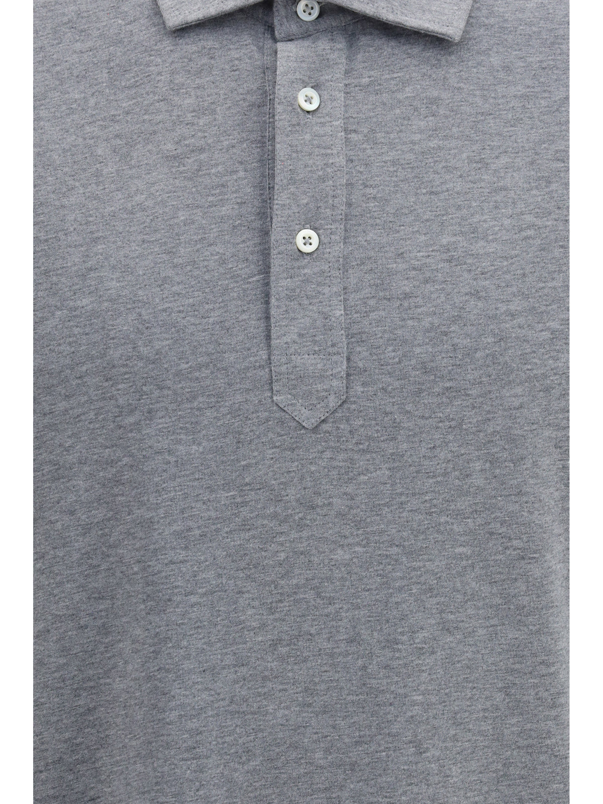 Brunello Cucinelli Cotton jersey Polo with shirt collar - Grey Medium
