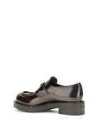 Prada Leather logo Loafers - Bruciato