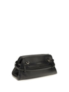 Moschino Leather Clutch with buckle detail - Black