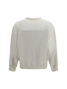 Brunello Cucinelli Crewneck Sweatshirt with organza sleeves - Warm White