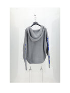 Celine HOODED CARDIGAN - Grey/Blue