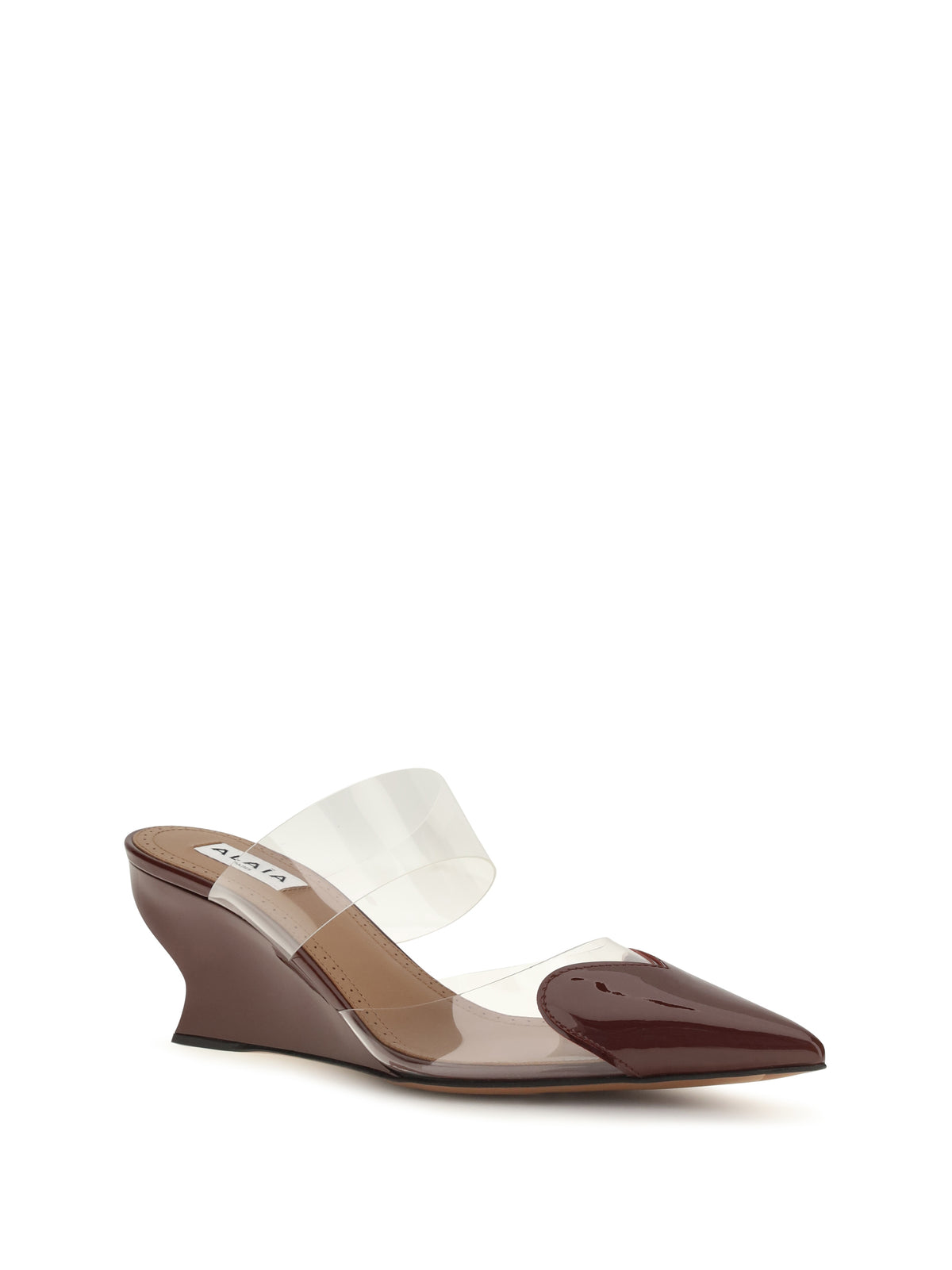 Alaïa Le Coeur patent leather Mules - Rouge Grenat