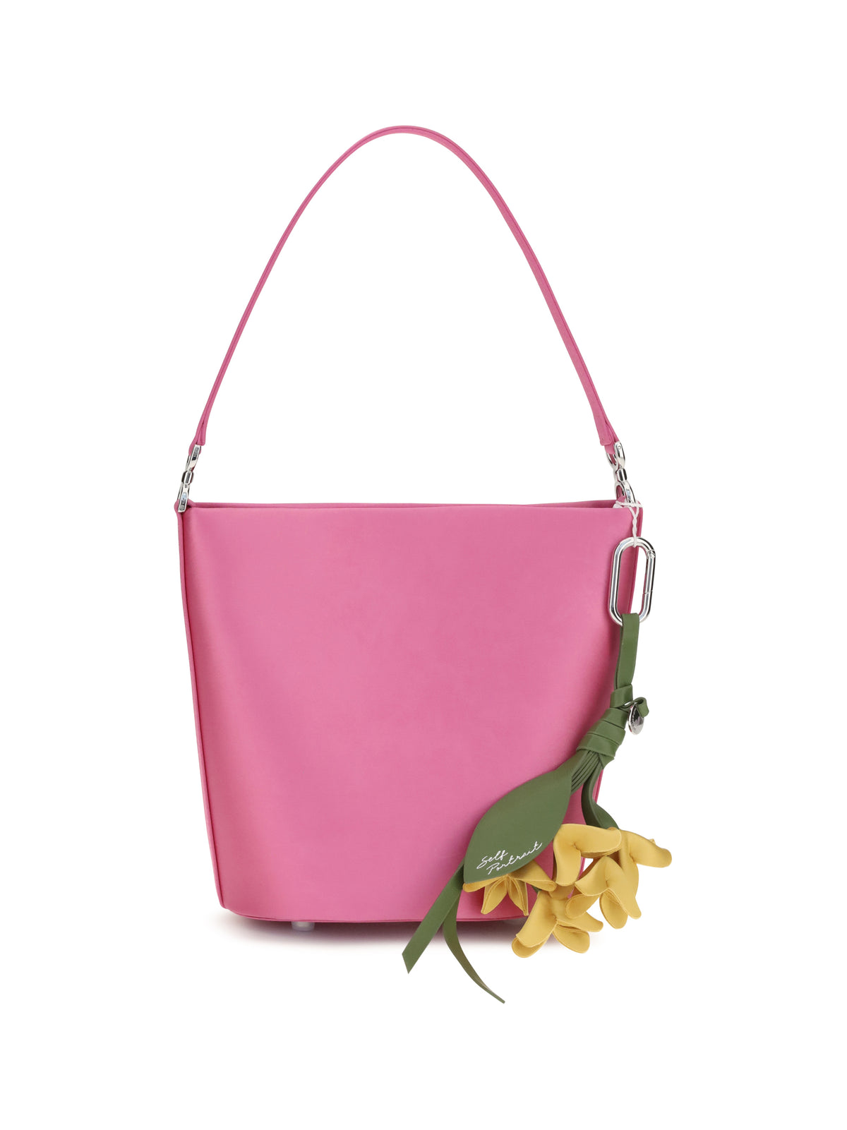 Self-Portrait Satin Bucket Bag - Pink