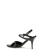 Balenciaga Avenue Bow Sandals - Black/Silver