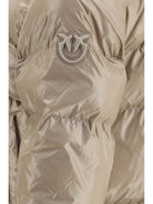 Pinko Glossy quilted Puffer Jacket - Beige-Cinciglia