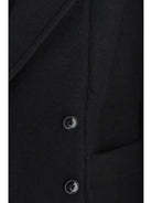 Lemaire Short double-breasted wool and alpaca Coat - Black