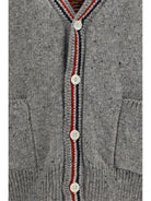 Thom Browne Hector Donegal Yarn Cardigan - Lt Grey