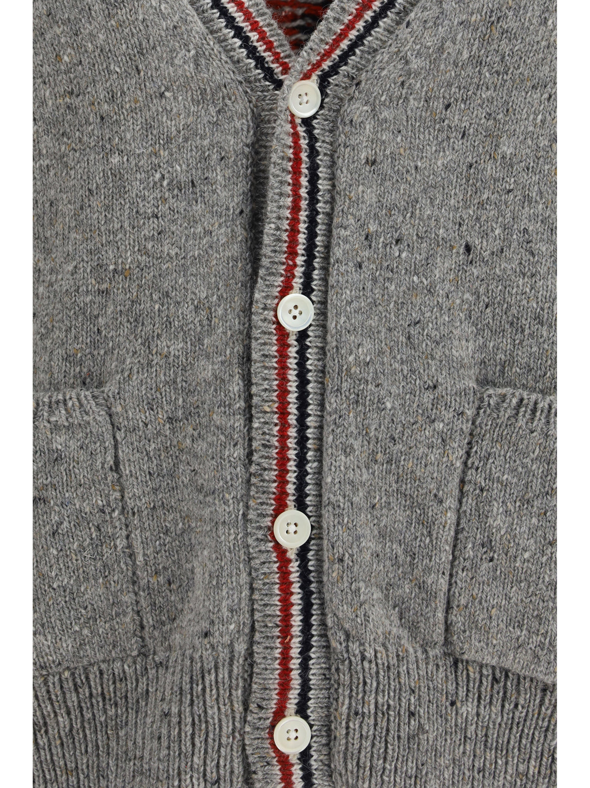 Thom Browne Hector Donegal Yarn Cardigan - Lt Grey