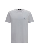 Dolce & Gabbana Cotton T-shirt with logo plaque - White Ottico