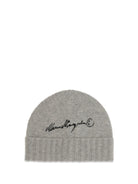 MM6 Maison Margiela Beanie wool Hat - Grey Melange-Black Print