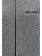 Balenciaga Fitted zip-up Hoodie - Dark Heather Grey
