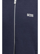 GCDS Hooded Sweatshirt with back logo - Dark Blue/Bone