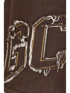 GCDS Lounge logo denim Shorts - Dark Brown/Brown