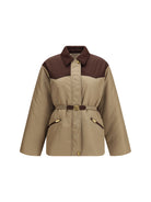 Versace Responsible Jacket in nylon twill - Intense Cocoa+Beige