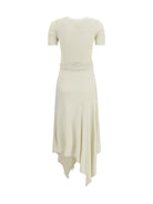 Alaïa Belted jersey Dress - Blanc Creme
