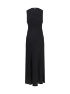 Ami Paris Sleeveless long fluid satin Dress - Noir