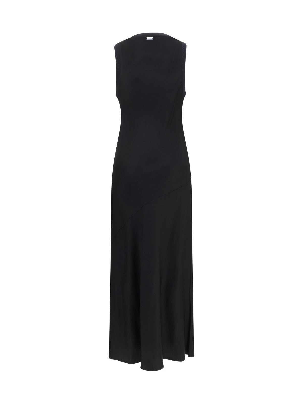 Ami Paris Sleeveless long fluid satin Dress - Noir