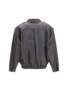 Blazé Milano Charlie Ares leather Bomber Jacket - Ebony
