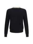 Burberry Check trim wool Sweater - Black