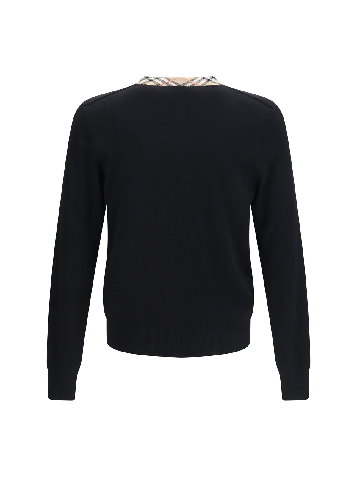 Burberry Check trim wool Sweater - Black