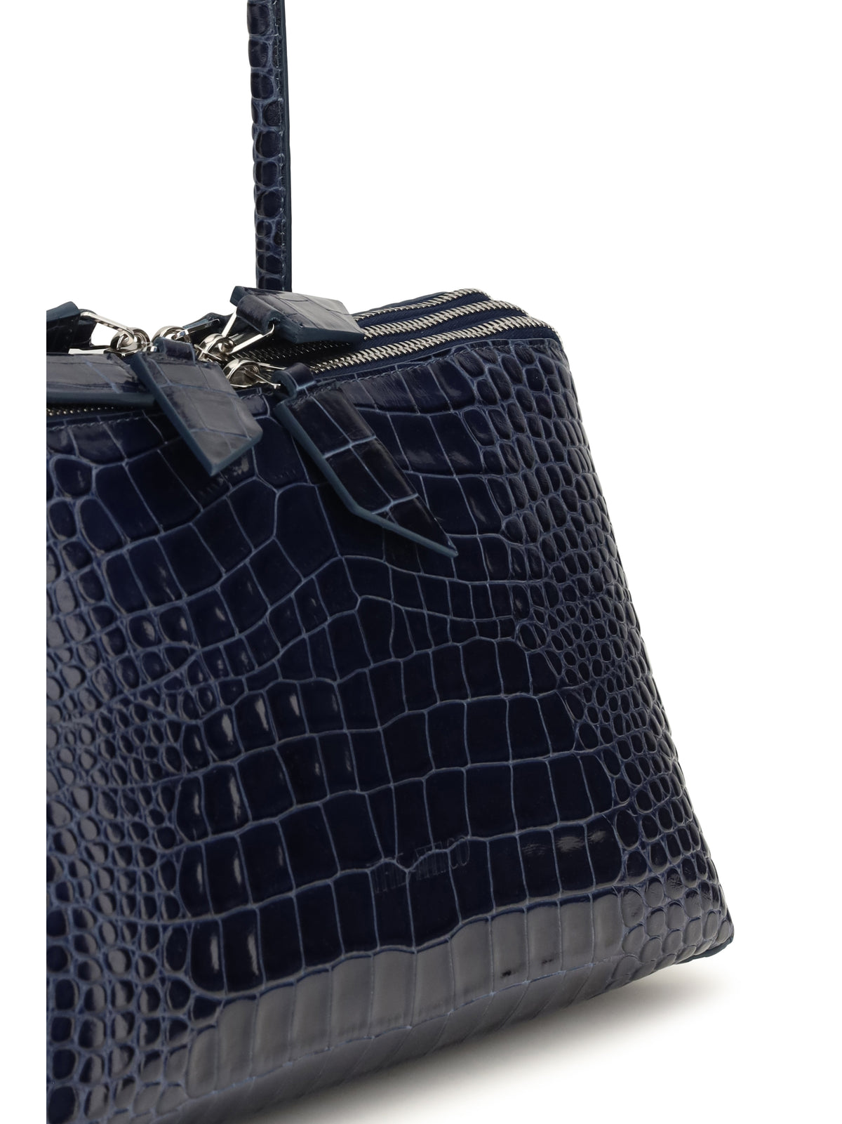 The Attico L’altra di Milano crocodile-effect Shoulder Bag - Dark Blue