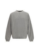 Golden Goose Oversized Crewneck Sweater with lettering on the back - Alluminium Melange Gray