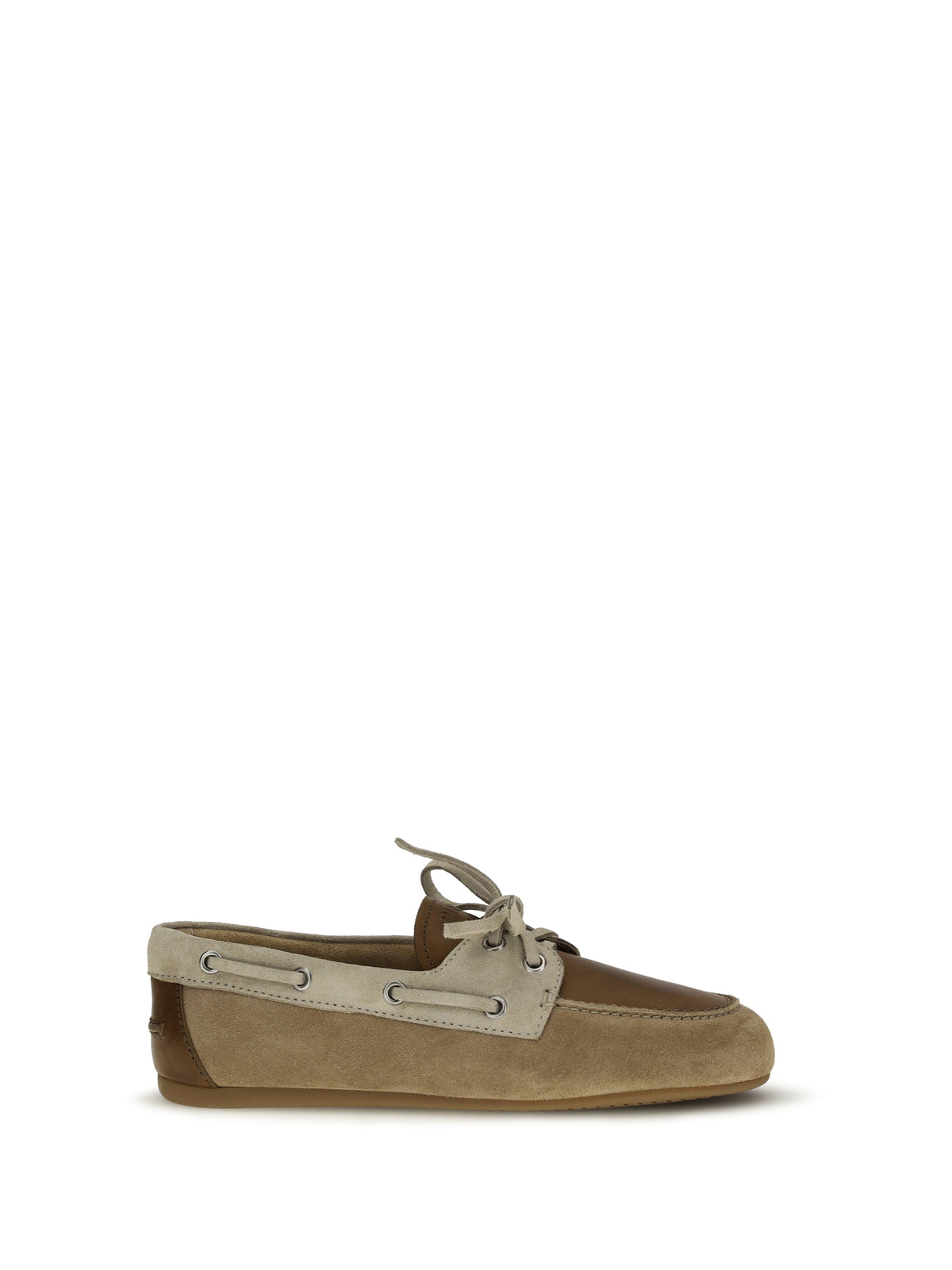 Miu Miu Leather and suede Loafers - Ecru'+Cannella