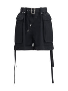 Alexander McQueen Cotton Shorts with belt - Black