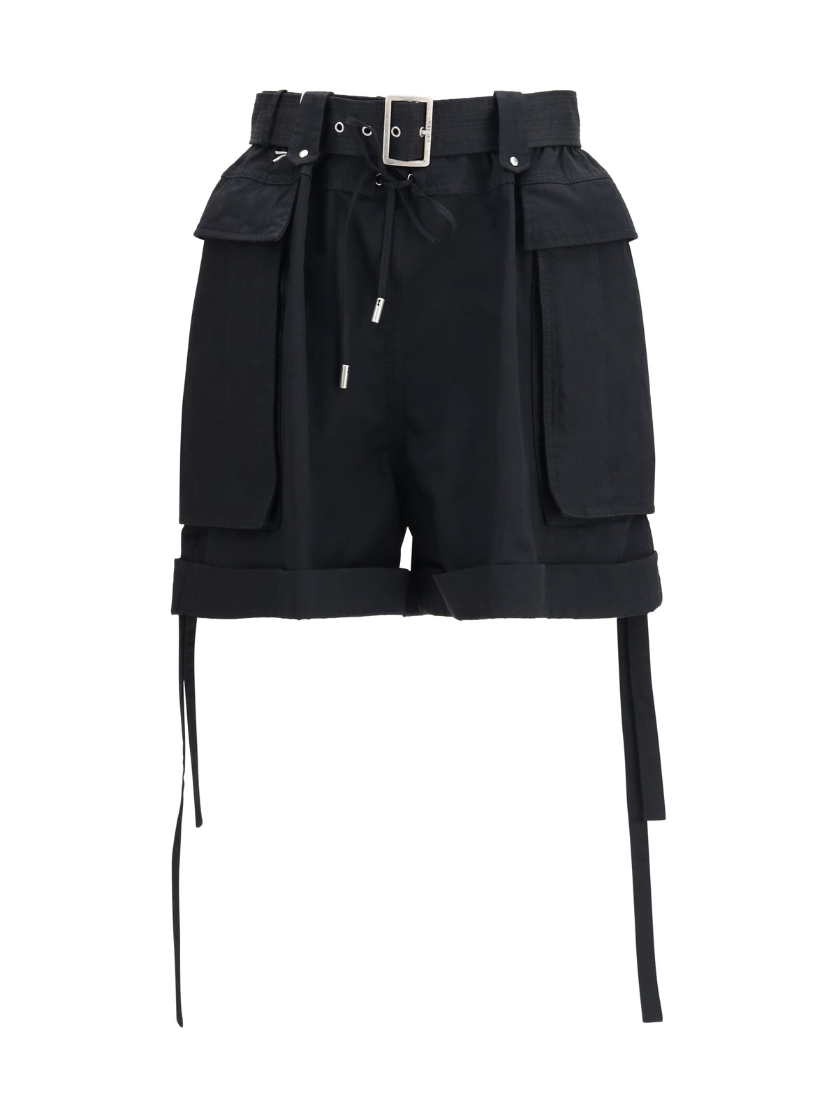 Alexander McQueen Cotton Shorts with belt - Black