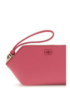 Ganni Grained leather Bou Pouch - Persian Red