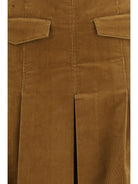 Tory Burch Corduroy pleated Skirt - Terracotta