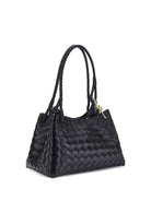 Bottega Veneta Intrecciato Shoulder Bag - Black-M Brass