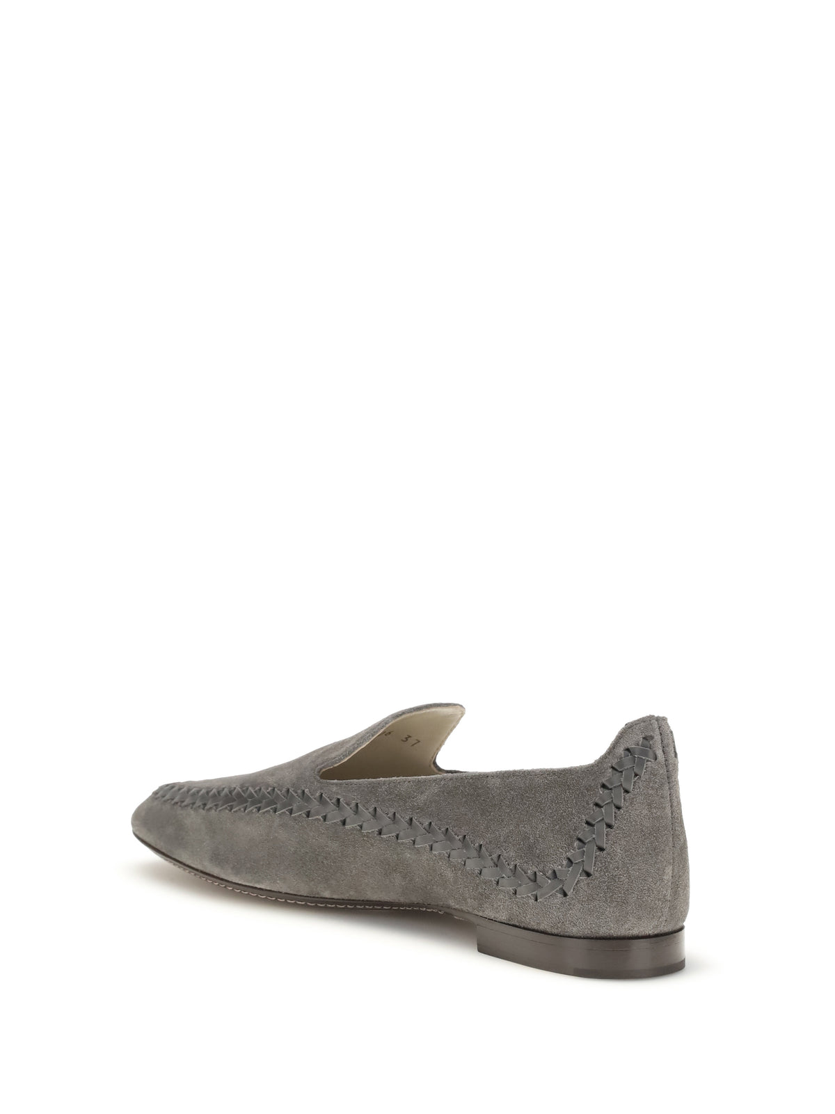 Giorgio Armani Leather Loafers - Grigio+Grigio