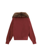 Prada Sweatshirt with a shearling collar - Burgundy