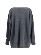 MM6 Maison Margiela Oversized V-neck Sweater - Grey Melange