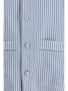 Tom Ford Striped Silk PJ Shirt - Sky Blue/Off White