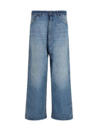 Maison Margiela Patchwork-detail wide leg Jeans - Medium Blue Vintage