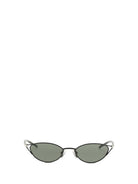 Alexander McQueen Slim cat-eye Sunglasses with T-Bar - Black/Smoke
