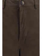 Rick Owens Wide-leg suede Pants - Grease