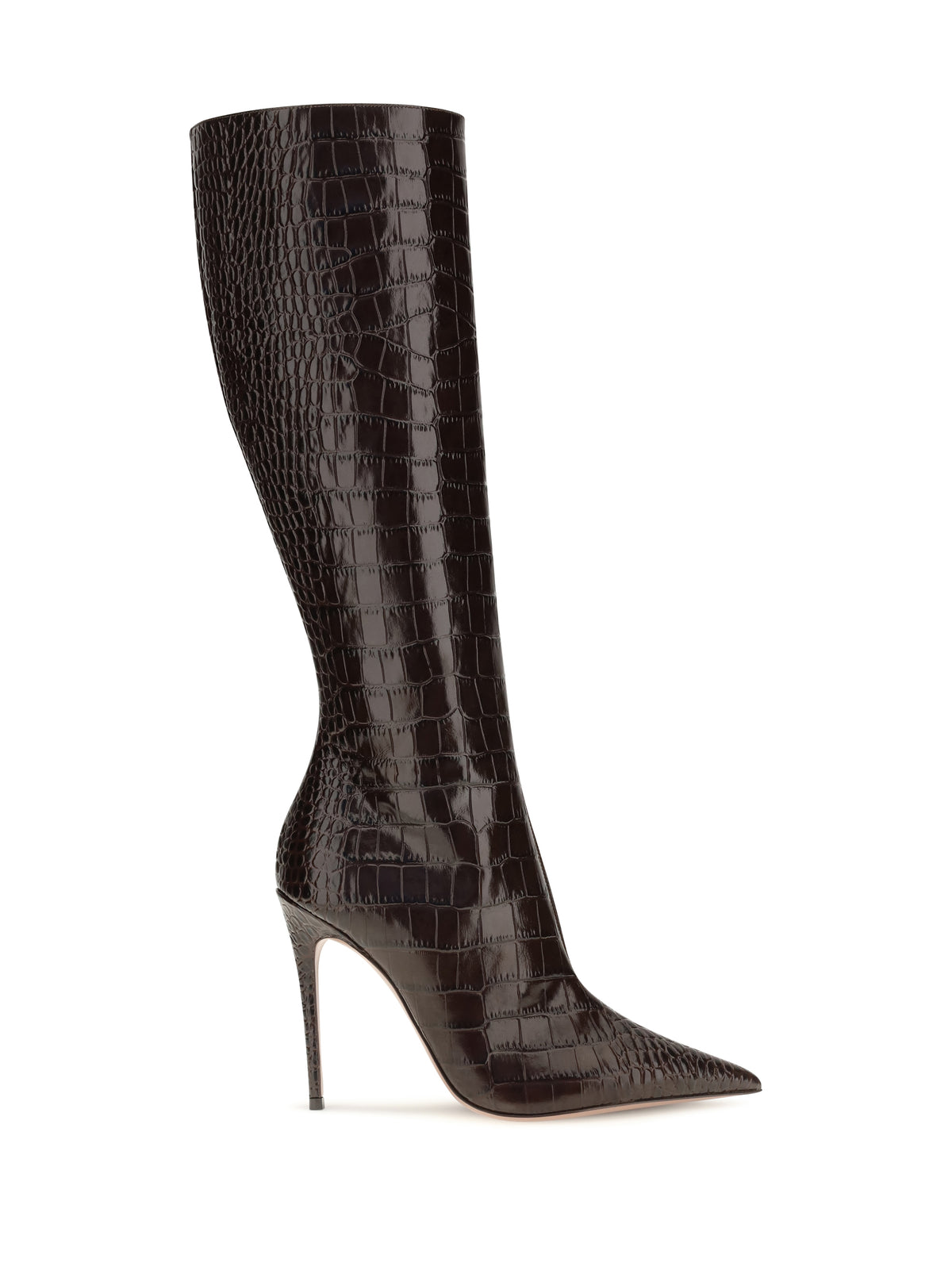 Paris Texas Vera crocodile-effect tall Boots - Ebony