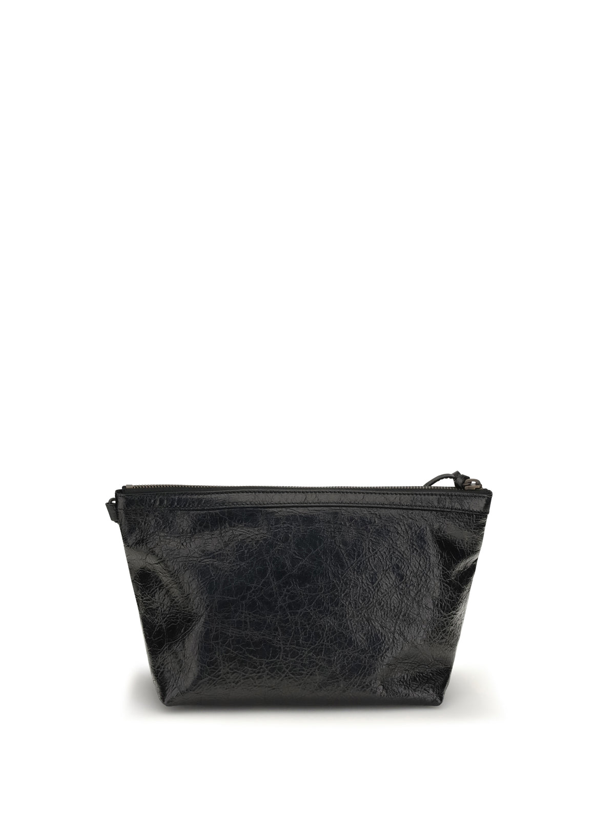 Balenciaga Vintage-effect leather Pouch - Black
