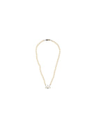 Vivienne Westwood Man Mini Bas Relief Pearl Necklace - Platinum / Cream Pearl / Crystal Crystal